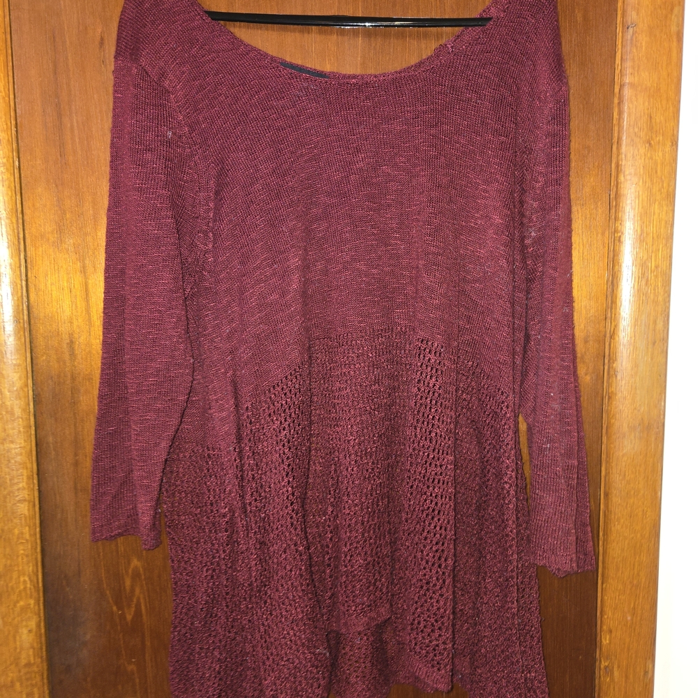 It's Our Time Burgundy Knit Tunic Sweater